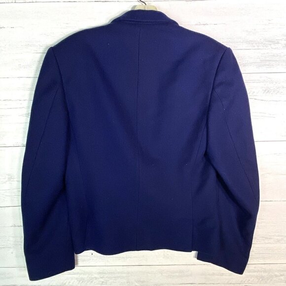 Kenzo Paris Cashmere Wool Navy Blue Blazer Cropped Women’s 6 - Picture 3 of 5